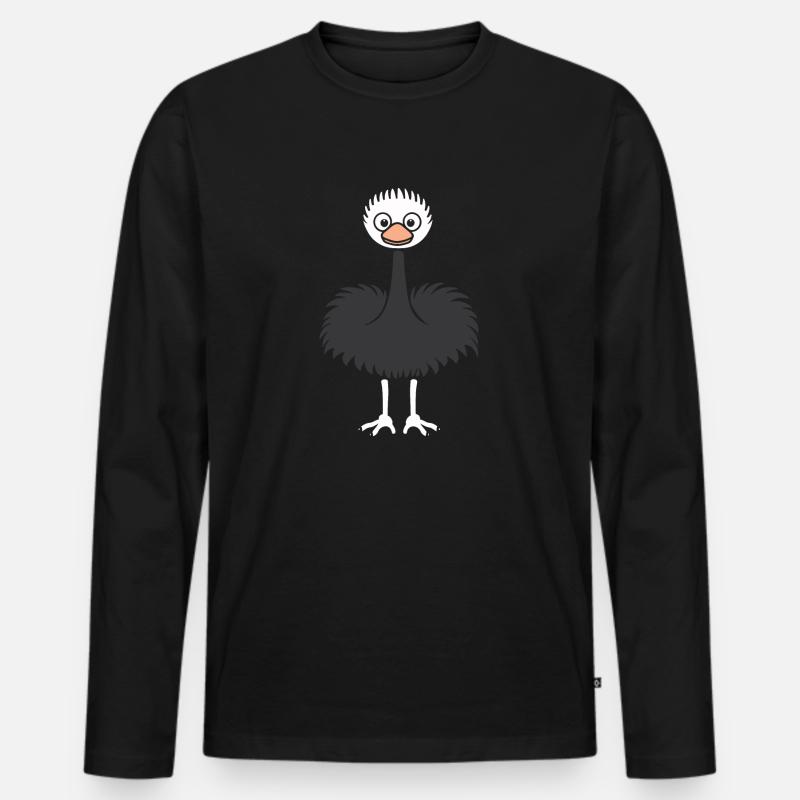 Strauß - Männer Premium Bio Langarmshirt - Schwarz