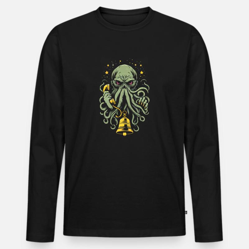Der Ruf von Cthulhu! - Männer Premium Bio Langarmshirt - Schwarz