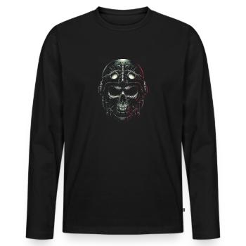 Pilotenschädel Pilot - Männer Premium Bio Langarmshirt - Schwarz - Vorne - Nico (187cm)