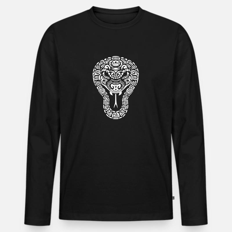 Snake's head - Tribal Python - Men's Premium Organic Long Sleeve Shirt - black