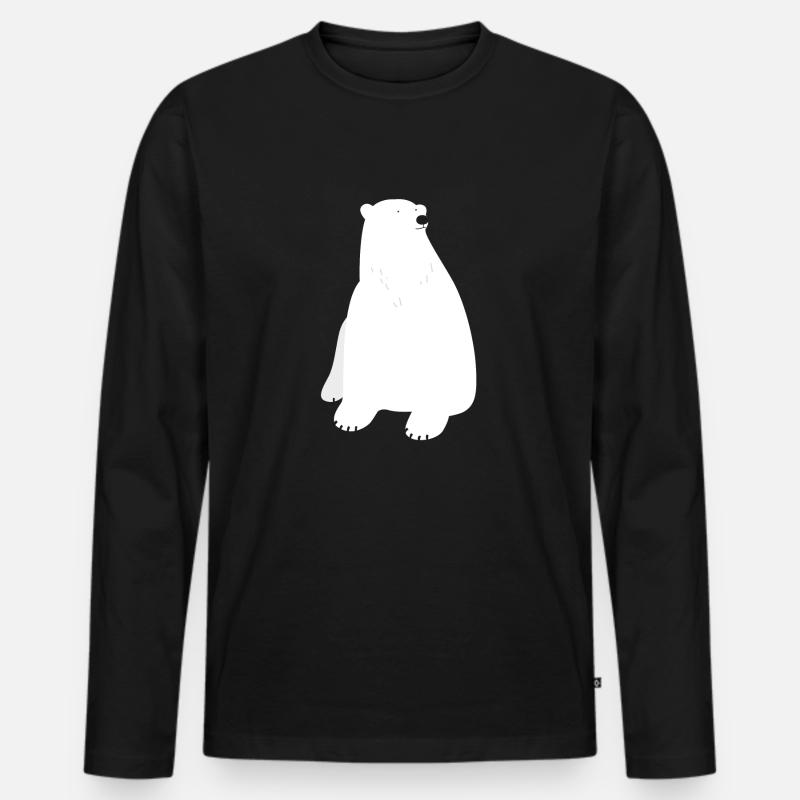 Eisbär - Männer Premium Bio Langarmshirt - Schwarz
