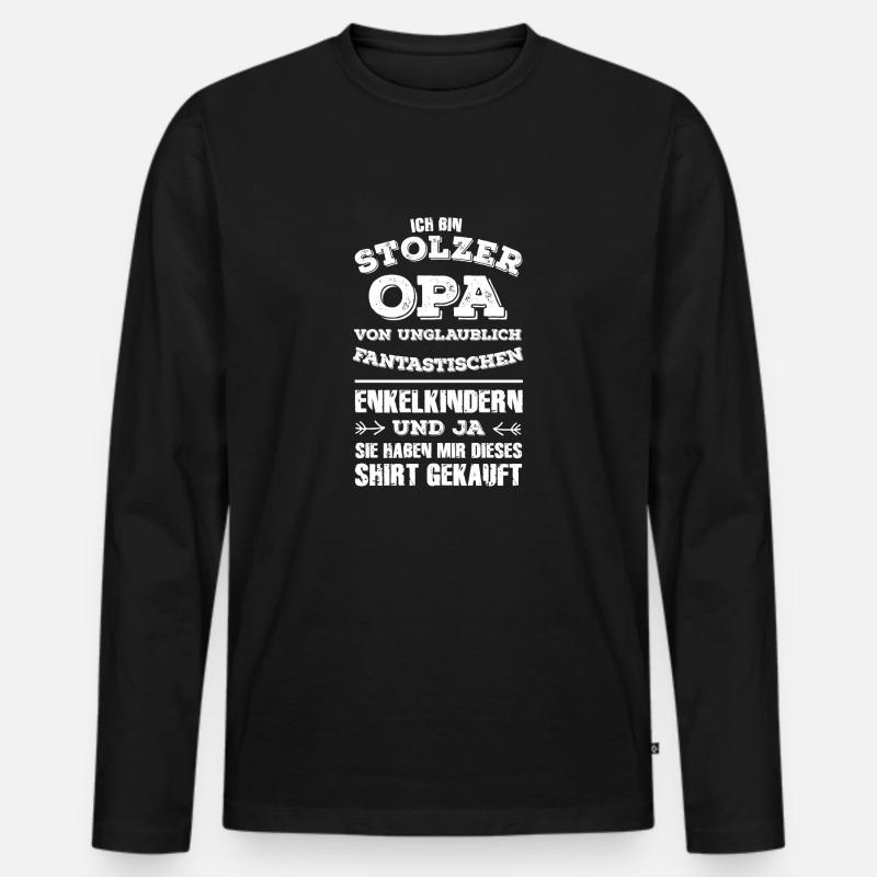 Opa - Männer Premium Bio Langarmshirt - Schwarz