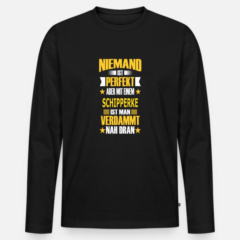 SCHIPPERKE - Männer Premium Bio Langarmshirt - Schwarz