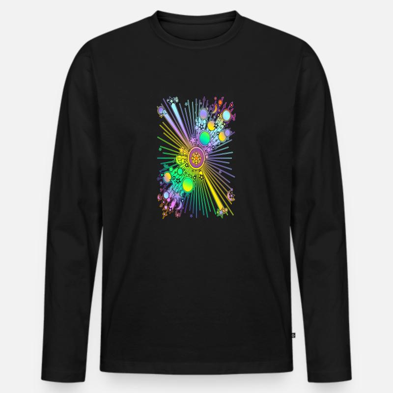 NEW UNIVERSE - Männer Premium Bio Langarmshirt - Schwarz