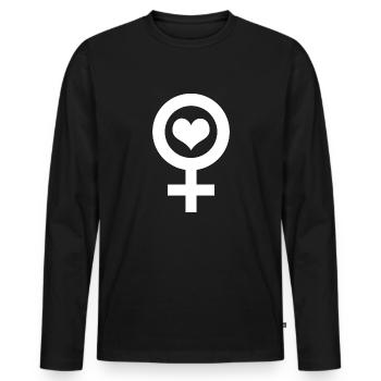 Venus Love - T-shirt manches longues Premium bio Homme - noir - Devant - Nico (187cm)