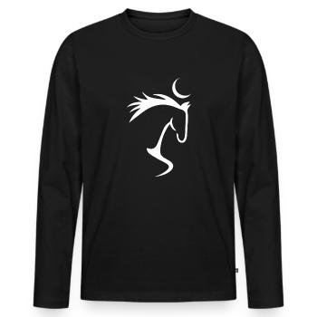 Cheval cheval - T-shirt manches longues Premium bio Homme - noir - Devant - Nico (187cm)