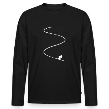 Alpine Ski skiers Ski slope Minimalist - Men's Premium Organic Long Sleeve Shirt - black - Front - Nico (187cm)