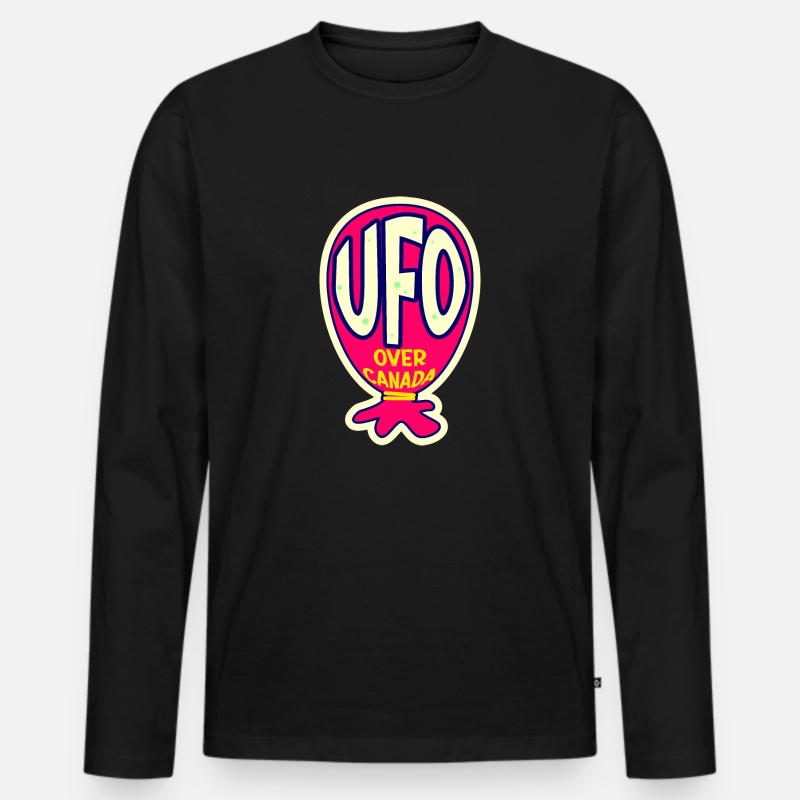 UFO über Kanada - Männer Premium Bio Langarmshirt - Schwarz