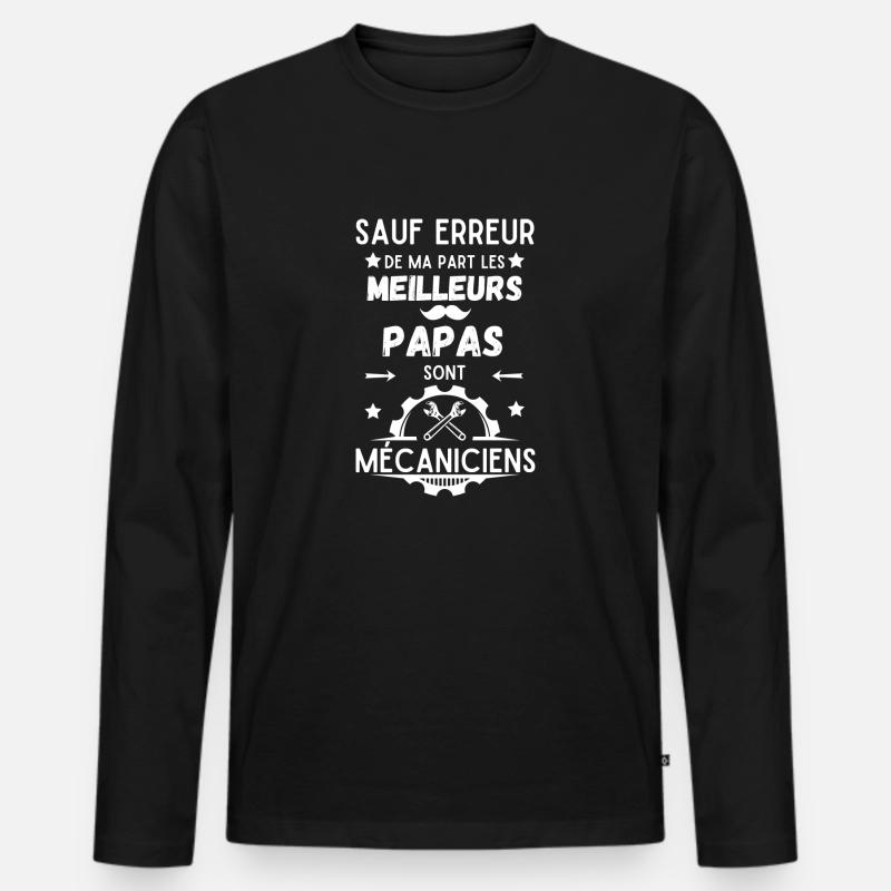 DIE BESTEN VÄTER SIND MECHANIKER - Männer Premium Bio Langarmshirt - Schwarz