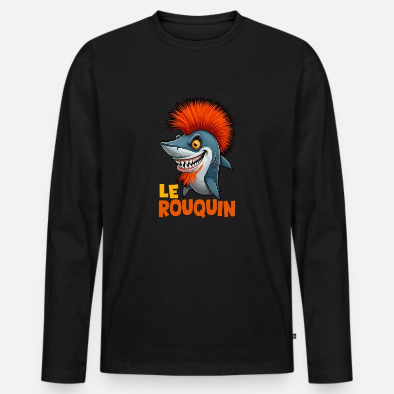 Der Rotschopf - Männer Premium Bio Langarmshirt - Schwarz