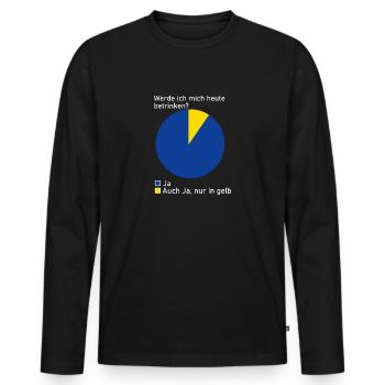 Alkohol Alk Bier Schnaps Geschenk Geschenkidee - Männer Premium Bio Langarmshirt - Schwarz - Vorne - Nico (187cm)