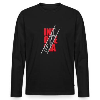 Indonesia - Men's Premium Organic Long Sleeve Shirt - black - Front - Nico (187cm)