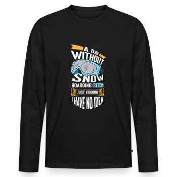 Vacances des planchistes Vacances d’hiver - T-shirt manches longues Premium bio Homme - noir - Devant - Nico (187cm)