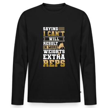 Fitness Trainer Endurance Job - T-shirt manches longues Premium bio Homme - noir - Devant - Nico (187cm)
