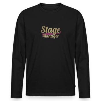 Stage Manager - Men's Premium Organic Long Sleeve Shirt - black - Front - Nico (187cm)