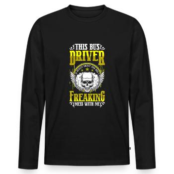 Bus profession transport - Men's Premium Organic Long Sleeve Shirt - black - Front - Nico (187cm)
