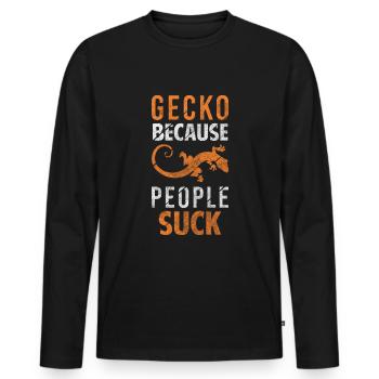 Geckos Lizard Terrarium Sweet - Men's Premium Organic Long Sleeve Shirt - black - Front - Nico (187cm)