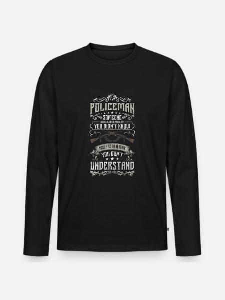 Police Stop Crime Scene Thief - Men's Premium Organic Long Sleeve Shirt - black
