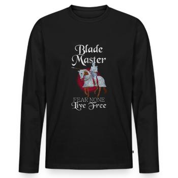 Medieval Knight's Cross - Men's Premium Organic Long Sleeve Shirt - black - Front - Nico (187cm)