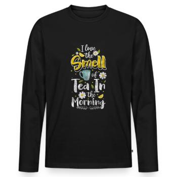 Tea Time Out Tea Time - Men's Premium Organic Long Sleeve Shirt - black - Front - Nico (187cm)