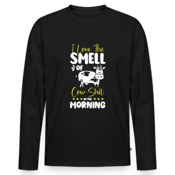 Éleveur de bovins Bétail - T-shirt manches longues Premium bio Homme - noir - Devant - Nico (187cm)