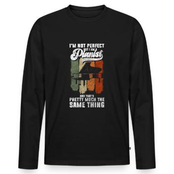Pianist Classical Pianist - Men's Premium Organic Long Sleeve Shirt - black - Front - Nico (187cm)