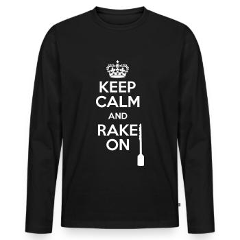 Lockpicking Keep Calm And Rake On Lock Picking - Men's Premium Organic Long Sleeve Shirt - black - Front - Nico (187cm)