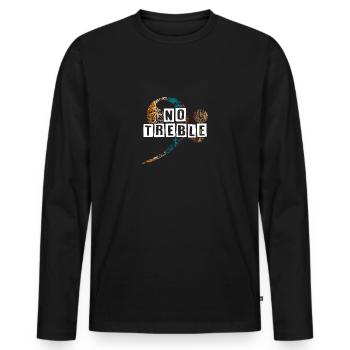 Basses, Pas d’aigus, Tonalités basses, Slapping Lignes de basse - T-shirt manches longues Premium bio Homme - noir - Devant - Nico (187cm)