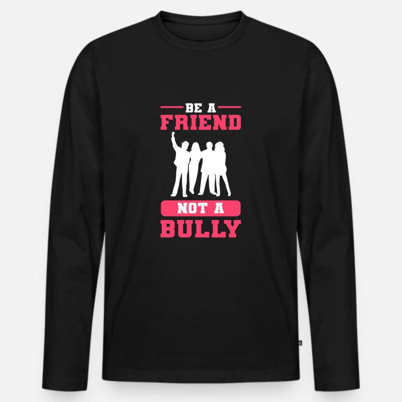 Mobbing - Männer Premium Bio Langarmshirt - Schwarz