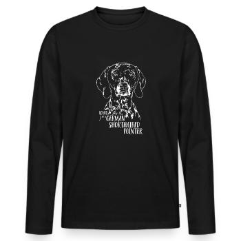 Loved by a German Shorthaired Pointer Hundespruch - Männer Premium Bio Langarmshirt - Schwarz - Vorne - Nico (187cm)