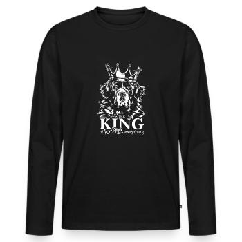 Landseer King of everything Saying Dogs - Men's Premium Organic Long Sleeve Shirt - black - Front - Nico (187cm)