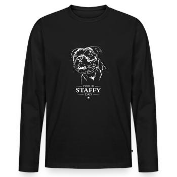 Staffy Dad Staffordshire Bullterrier Hund Wilsigns - Männer Premium Bio Langarmshirt - Schwarz - Vorne - Nico (187cm)