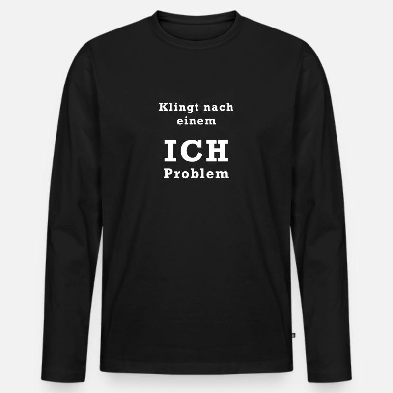 Ich Problem White - Männer Premium Bio Langarmshirt - Schwarz