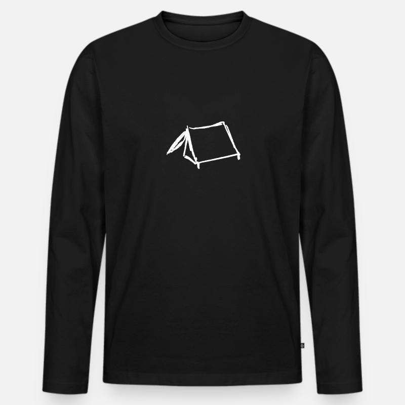 zelt weiss - Männer Premium Bio Langarmshirt - Schwarz
