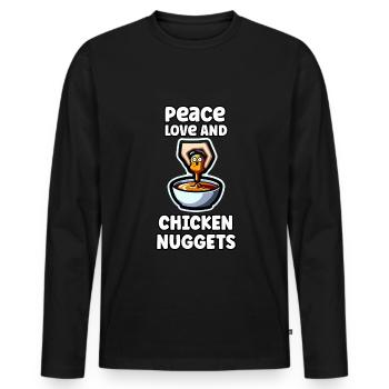 Chicken Nuggets Quote Chicken Quote - Men's Premium Organic Long Sleeve Shirt - black - Front - Nico (187cm)