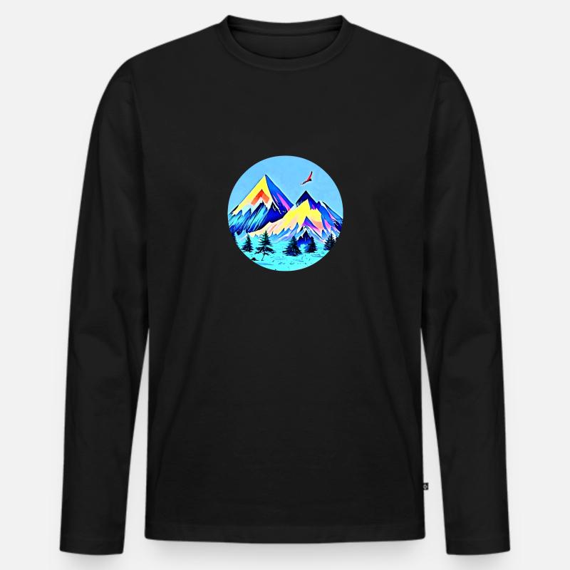 Lonely Eagle - Männer Premium Bio Langarmshirt - Schwarz