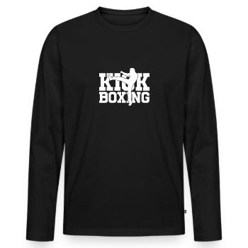 KICKBOXING - Männer Premium Bio Langarmshirt - Schwarz - Vorne - Nico (187cm)