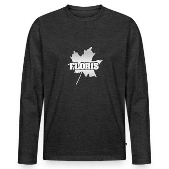 Maple leaf Floris - Men's Premium Organic Long Sleeve Shirt - heather anthracite - Front - Nico (187cm)