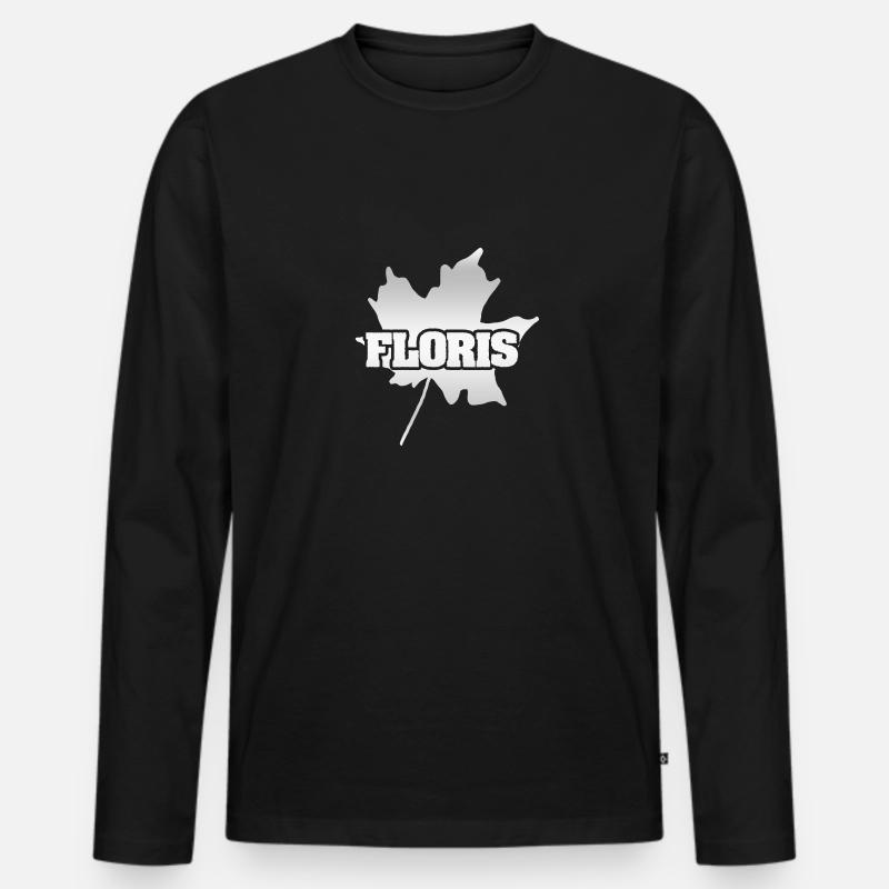 Ahornblatt Floris - Männer Premium Bio Langarmshirt - Schwarz