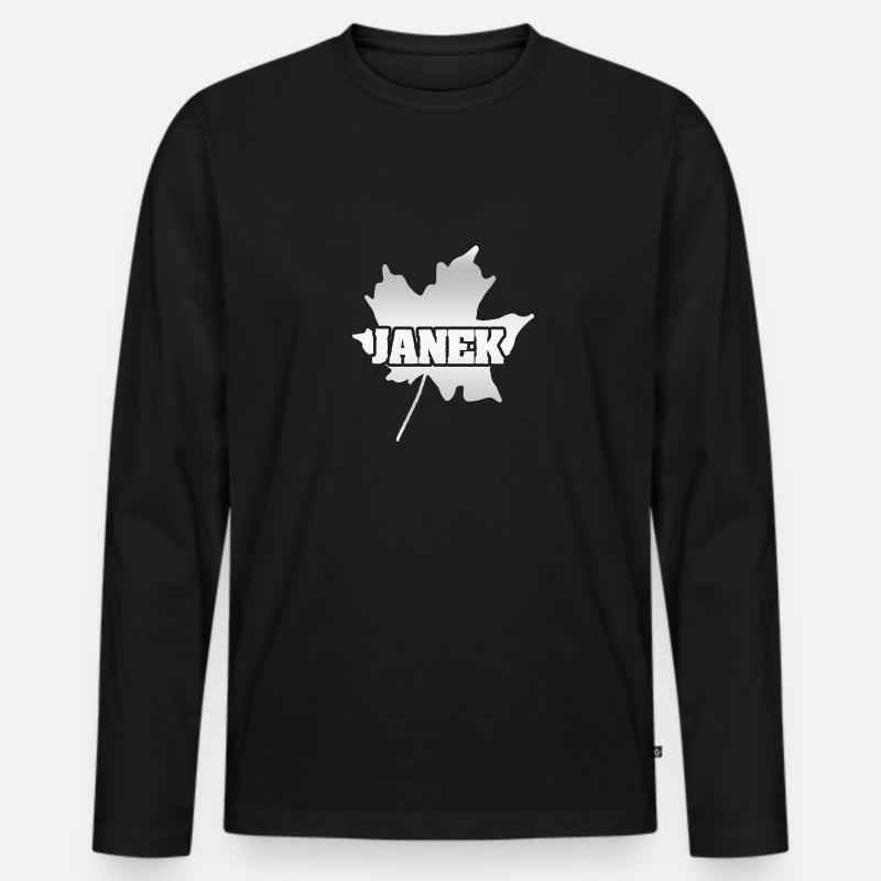 Herbst Janek - Männer Premium Bio Langarmshirt - Schwarz
