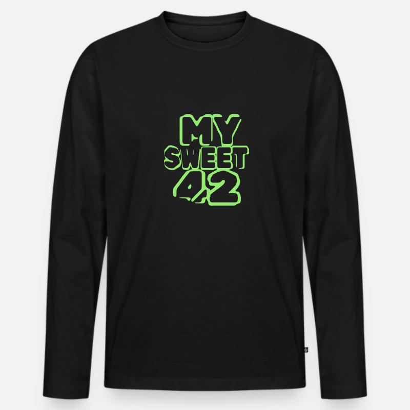 Süß 42 - Männer Premium Bio Langarmshirt - Schwarz