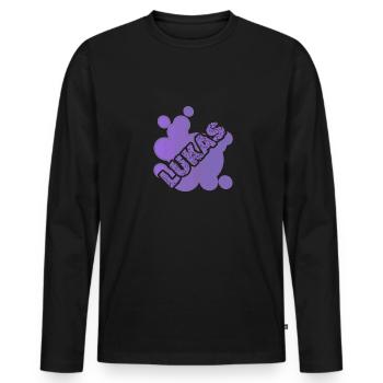 Gift for Lukas - Men's Premium Organic Long Sleeve Shirt - black - Front - Nico (187cm)