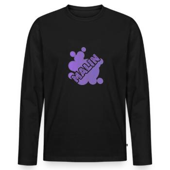 Prénom Malin - T-shirt manches longues Premium bio Homme - noir - Devant - Nico (187cm)