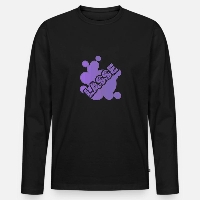 Lasse - Männer Premium Bio Langarmshirt - Schwarz