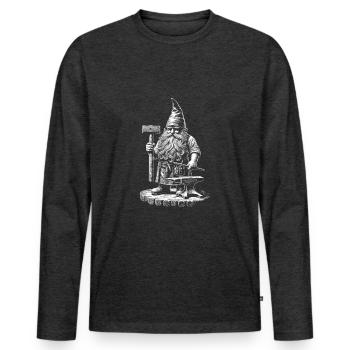 Blacksmith - Men's Premium Organic Long Sleeve Shirt - heather anthracite - Front - Nico (187cm)