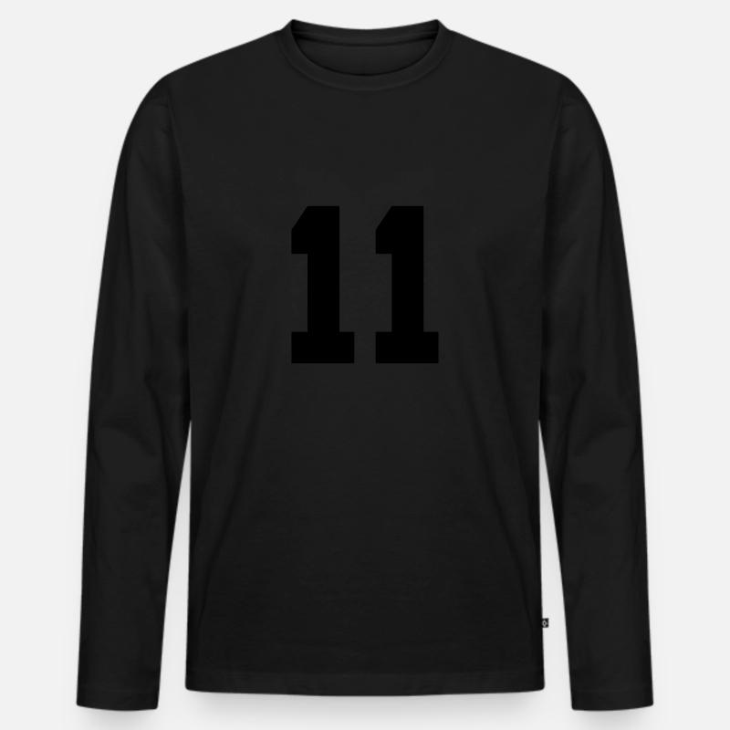 11 - Männer Premium Bio Langarmshirt - Schwarz