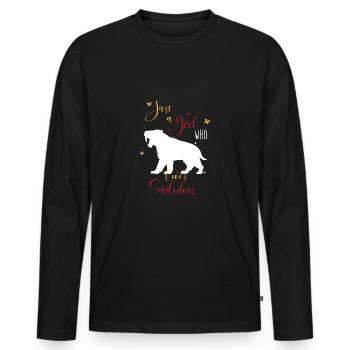 Sabre-toothed tiger - Men's Premium Organic Long Sleeve Shirt - black - Front - Nico (187cm)