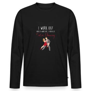 Danseuse de salsa Danseuse - T-shirt manches longues Premium bio Homme - noir - Devant - Nico (187cm)