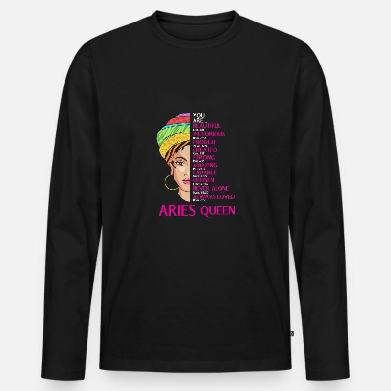 Sternzeichen Widder - Männer Premium Bio Langarmshirt - Schwarz