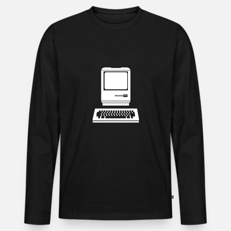 Computer - Männer Premium Bio Langarmshirt - Schwarz